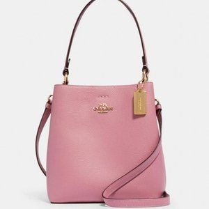 Coach Crossbody Leather Pink Purse Town Bucket Bag Pink NEW